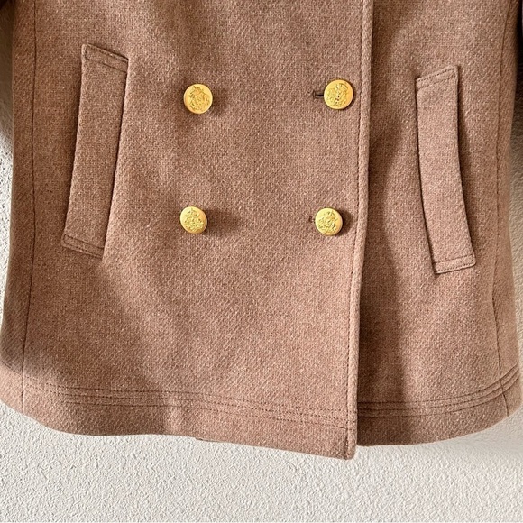 J. Crew Majesty PeaCoat Wool Blend Sandstone Women Size 4P - Picture 3 of 11